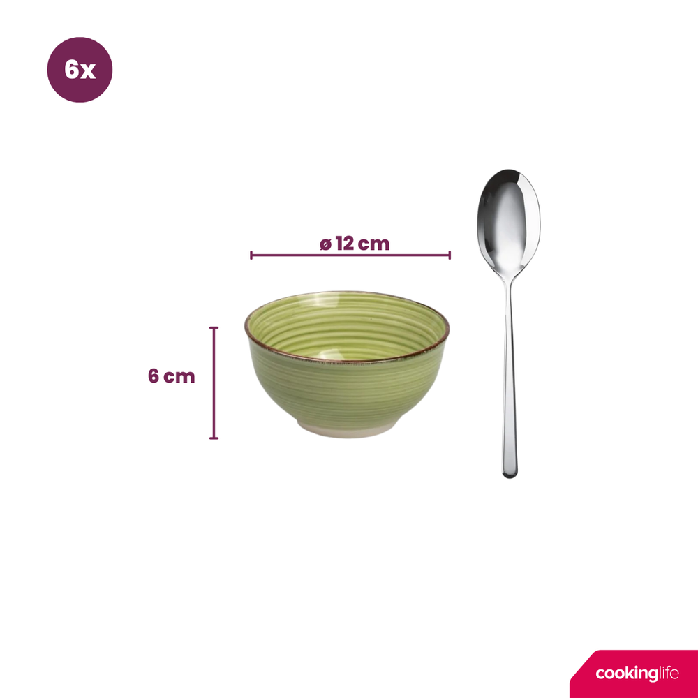 Petits bols Cookinglife - Bols a soupe - Delice Vert - ø 12 cm - 6 pièces