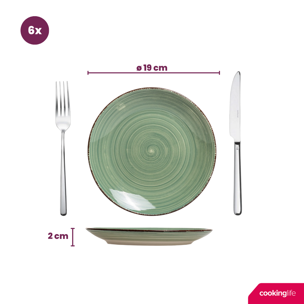 Set d'assiettes Cookinglife - Assiettes a dessert - Delice - ø 19 cm - 6 pieces