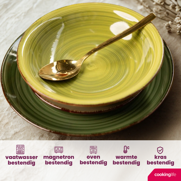 Set d'assiettes Cookinglife - Assiettes à pâtes - Delice - ø21 cm - 6 pièces