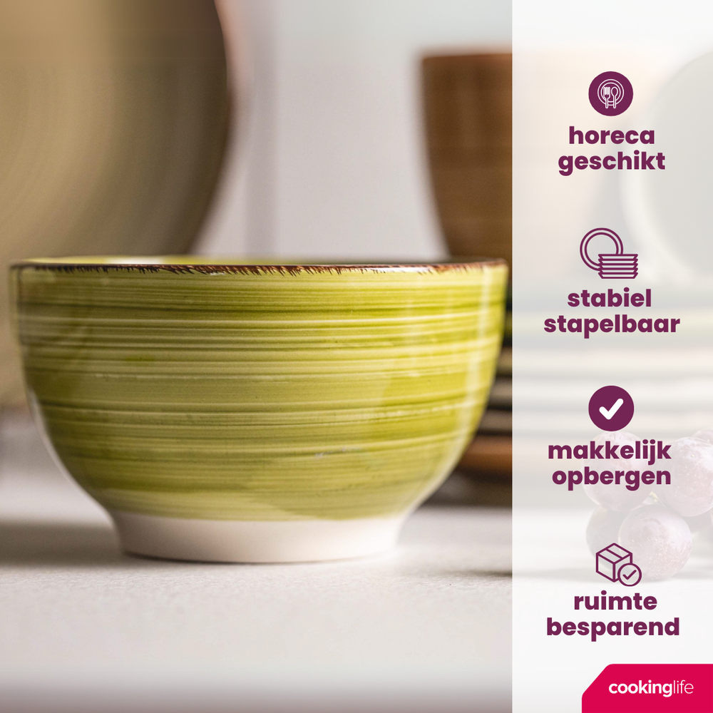 Ensemble de tasses Cookinglife - Tasses à café - Délice Vert - 350 ml - 6 pièces
