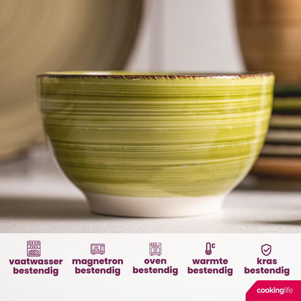 Ensemble de bols a soupe Cookinglife - Bols en céramique - Delice Vert - ø 14 cm