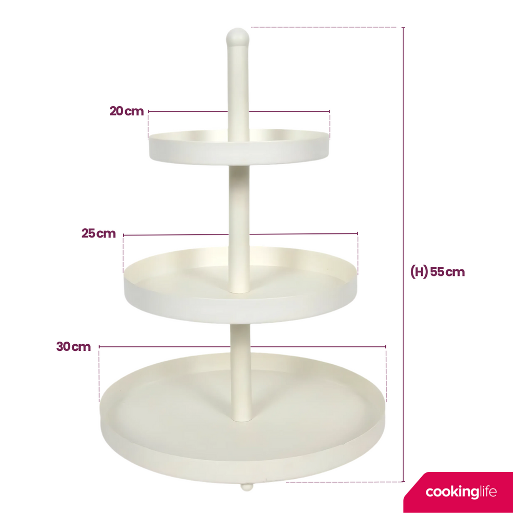 Étagère en métal Cookinglife - 3 niveaux - Food for Fun - Ø 20/25/30 cm