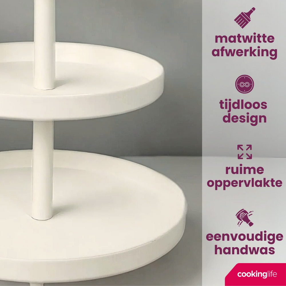 Étagère en métal Cookinglife - 3 niveaux - Food for Fun - Ø 20/25/30 cm