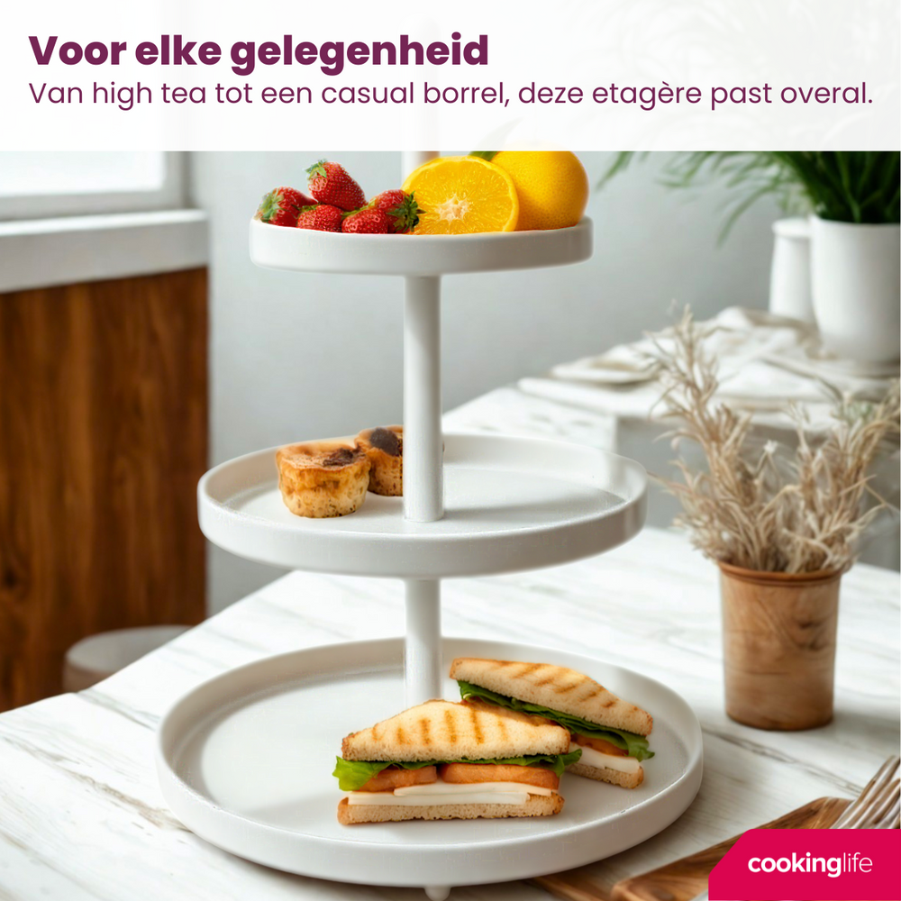 Étagère en métal Cookinglife - 3 niveaux - Food for Fun - Ø 20/25/30 cm