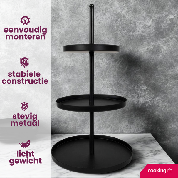 Ensemble d'étagères Cookinglife - Étagère 3 niveaux - Food for Fun - 55 cm