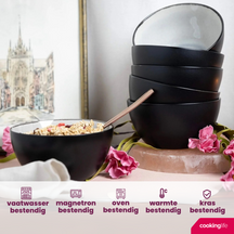 Set de bols à soupe Cookinglife - en grès - Nola Warm Grey - 14 cm - 6 pièces