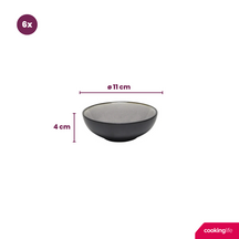 Ensemble de bols Cookinglife - Bols a sauce - Nola Warm Grey - 11 cm - 6 pièces