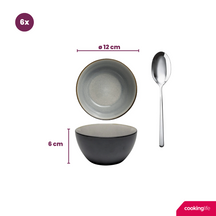 Ensemble de bols Cookinglife - Petits bols - Nola Gris chaud - 12 cm - 6 pièces