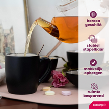 Ensemble de mugs Cookinglife - Mugs à café - Nola Gris Chaud - 350 ml - 6 pièces