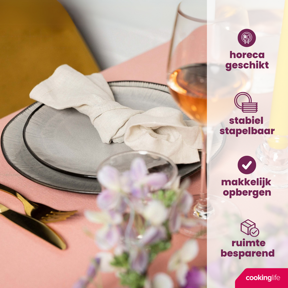 Ensemble de vaisselle Cookinglife - 6 personnes - Nola Warm Grey - 18 pièces