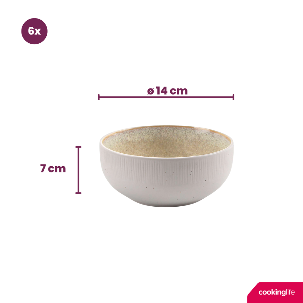 Ensemble de bols Cookinglife - Bols à soupe - Nola Sand - Ø 14 cm - 6 pièces