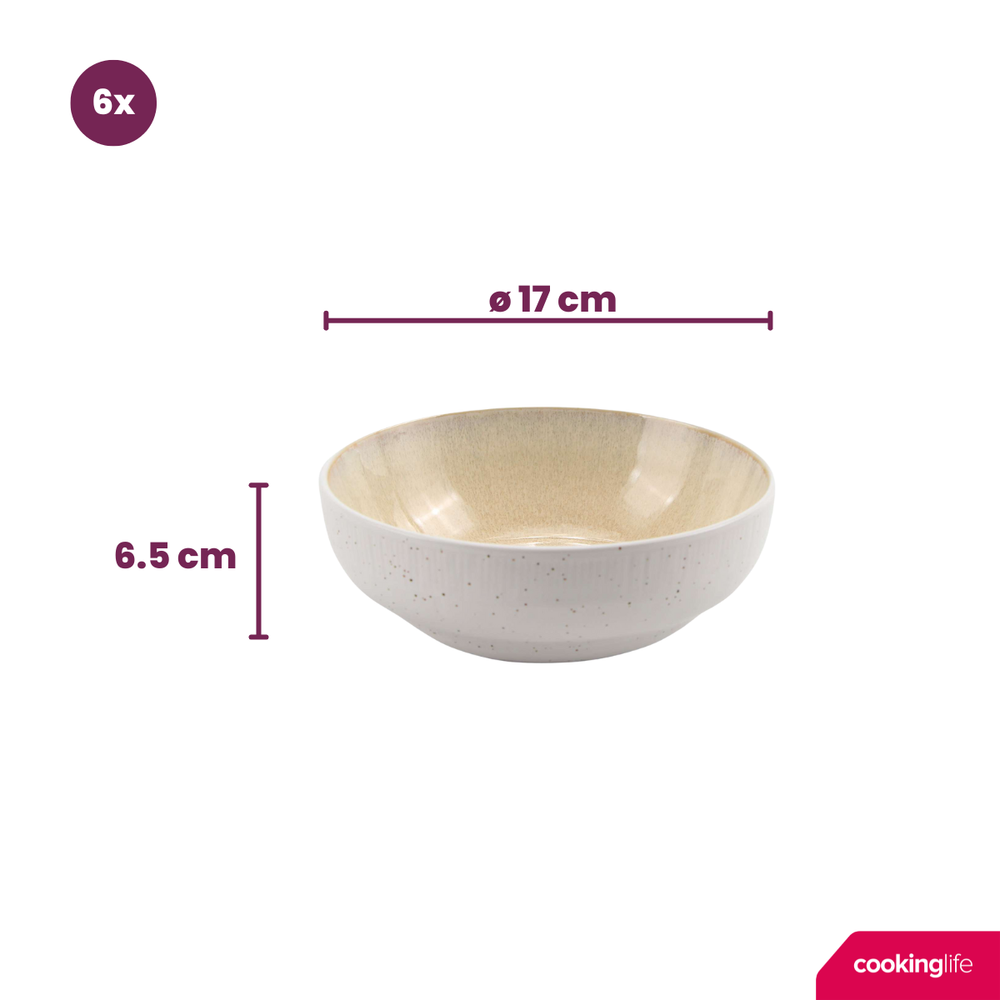 Ensemble de bols Cookinglife - Bols à soupe - Nola Sand - Ø 17 cm - 6 pièces