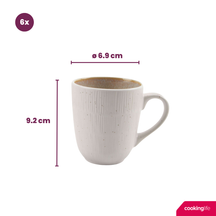 Ensemble de mugs Cookinglife - Mugs à café - Nola Sand - 350 ml - 6 pièces