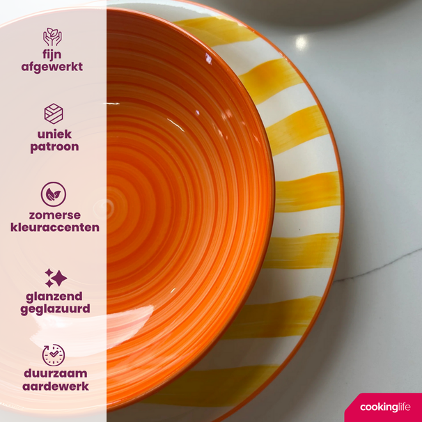 Ensemble de mugs Cookinglife - Mugs a café - Summer Vibes - 340 ml - 6 pièces