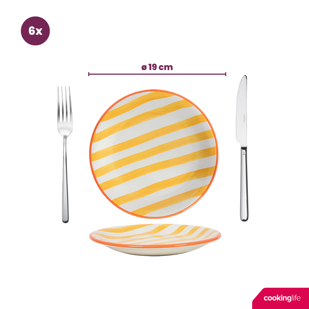 Set d'assiettes Cookinglife - Assiettes dessert - Summer Vibes - 19cm - 6 pièces