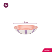 Set d'assiettes Cookinglife - Assiette à pâtes - Summer Vibes - 21cm - 6 pièces