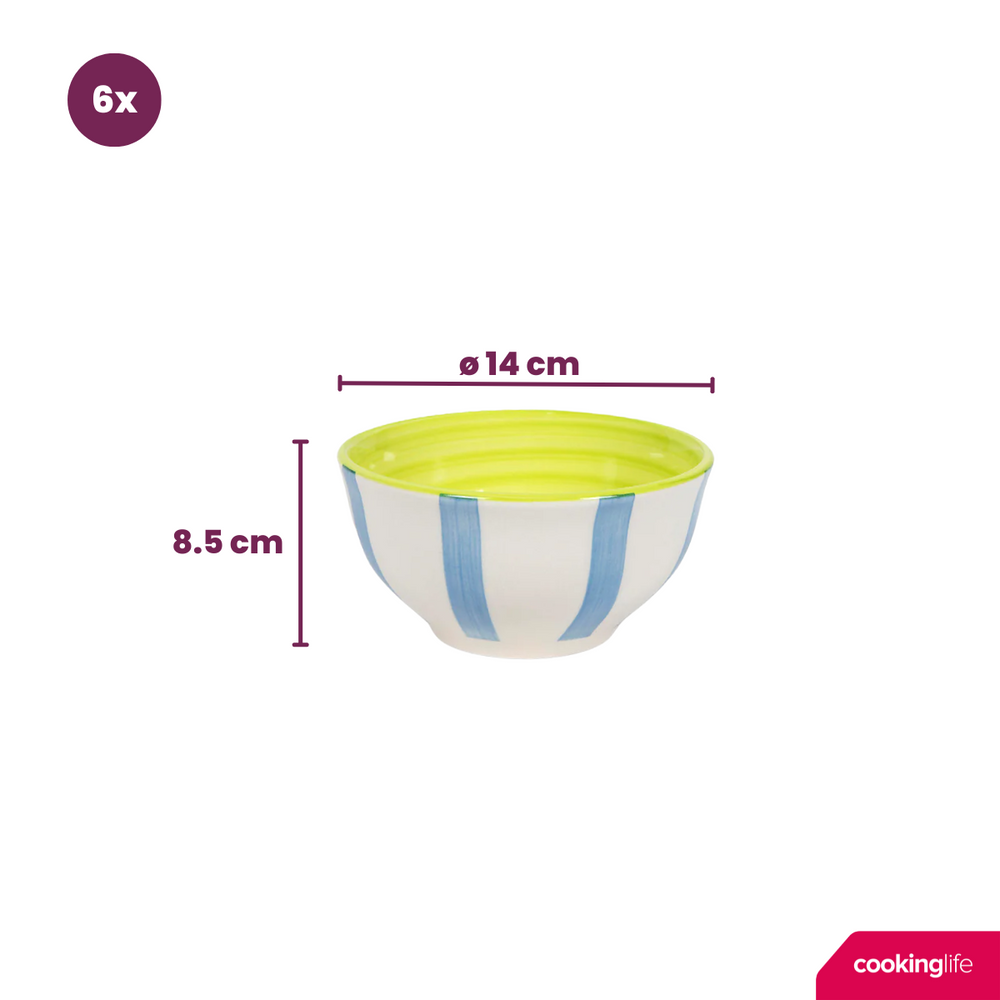 Ensemble de vaisselle Cookinglife Summer Vibes 24 pièces / 6 personnes - 6 assiettes à dîner, 6 assiettes à petit-déjeuner, 6 bols et 6 mugs