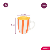 Ensemble de mugs Cookinglife - Mugs a café - Summer Vibes - 340 ml - 6 pièces