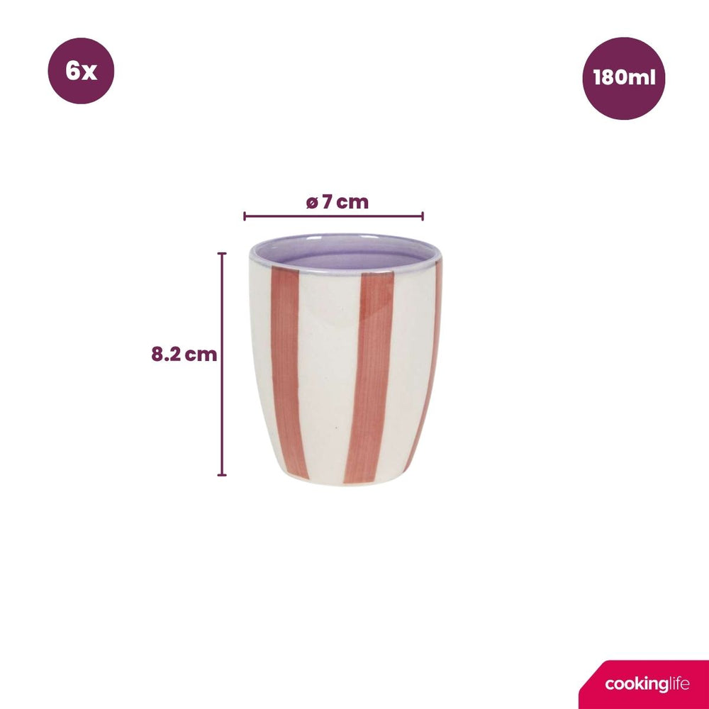 Ensemble de vaisselle Cookinglife Summer Vibes 24 pièces / 6 personnes - 6 assiettes à dîner, 6 assiettes à petit-déjeuner, 6 bols et 6 mugs