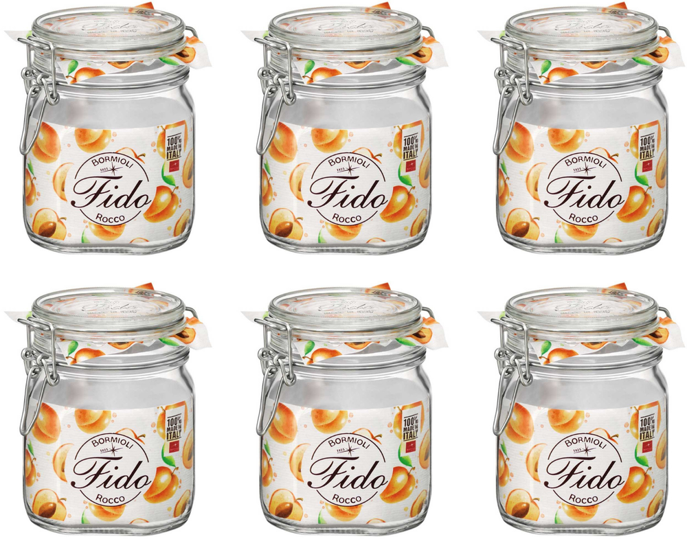 Ensemble de bocaux Bormioli Rocco - Bocal Weck - Fido - 750 ml - 6 pièces