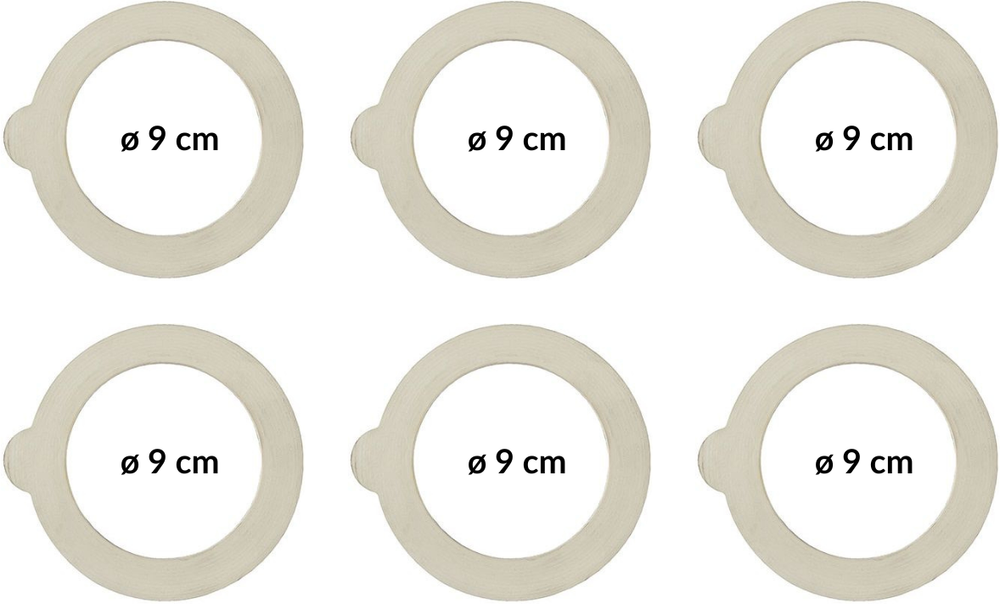 Ensemble d'anneaux Bormioli - Anneaux pour bocal - Fido - Ø 9 cm - 6 pièces