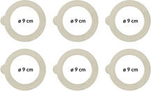 Ensemble d'anneaux Bormioli - Anneaux pour bocal - Fido - Ø 9 cm - 6 pièces