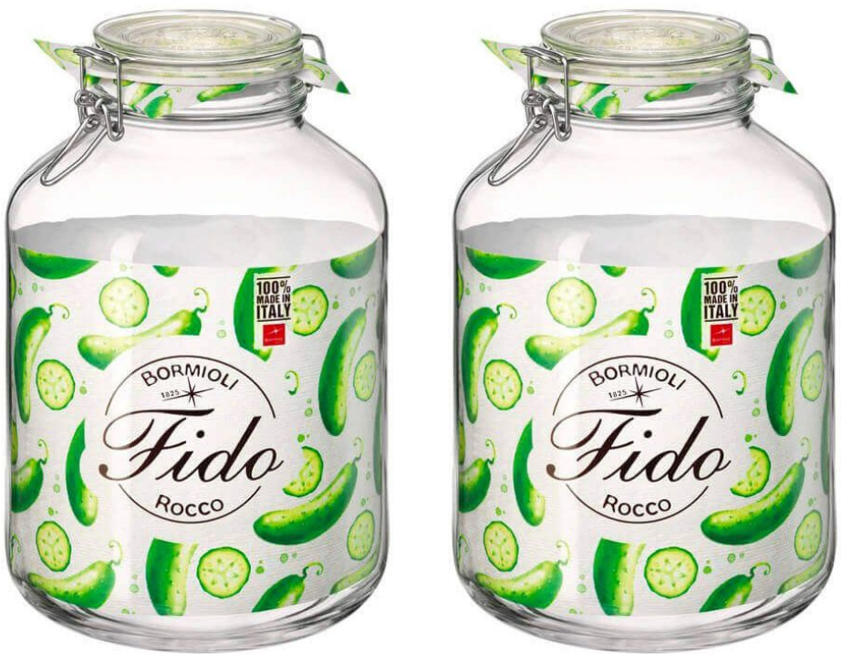 Ensemble de bocaux Bormioli Rocco - Weckpot - Fido - 5 L - 2 pièces