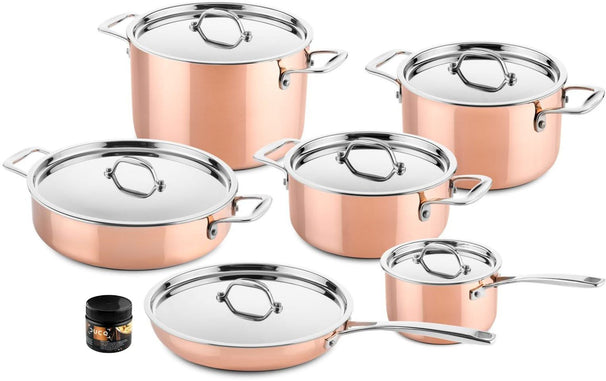Set de casseroles Ducq - Induction - 3-Ply Cuivre - Ø16-28 cm - 6 pièces