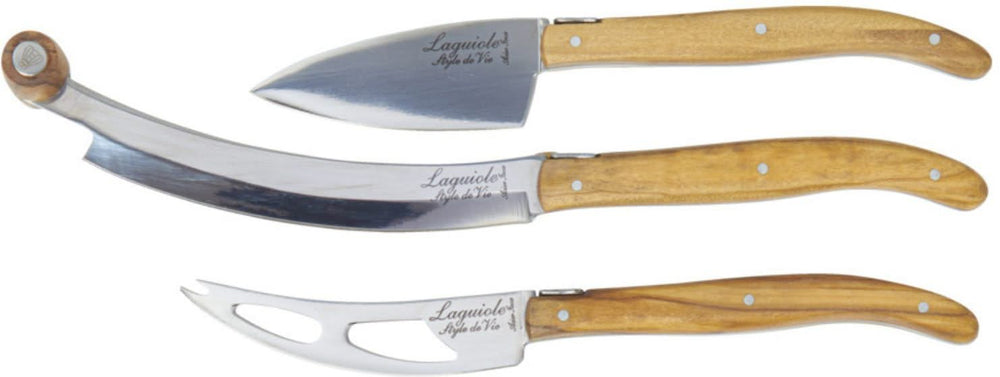 Ensemble de couteaux à fromage Laguiole Style de Vie - en inox - 3 pièces