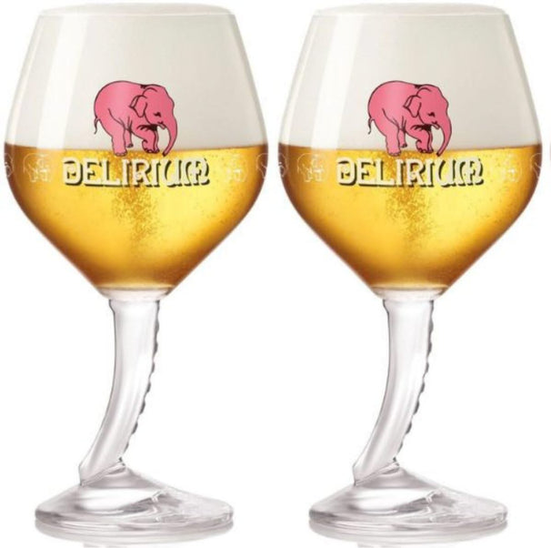 Set de verres à bière Delirium - Verres sur pied - Pub Surf - 33 cl - 2 pièces