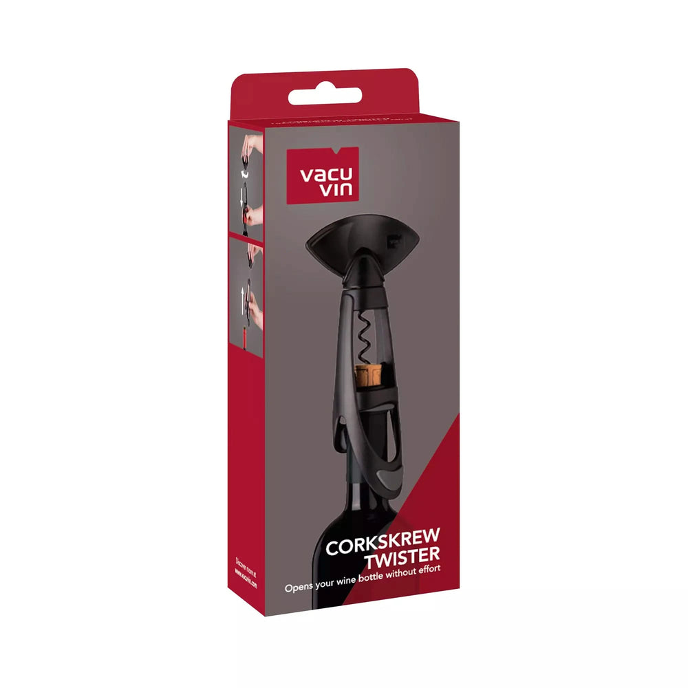 Tire-bouchon Vacu Vin - Tire-bouchon a vis - Twister - 223 mm - Noir