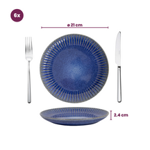 Set d'assiettes Cookinglife - Petit-déjeuner - Aqua Maris - Ø21cm - 6 pieces