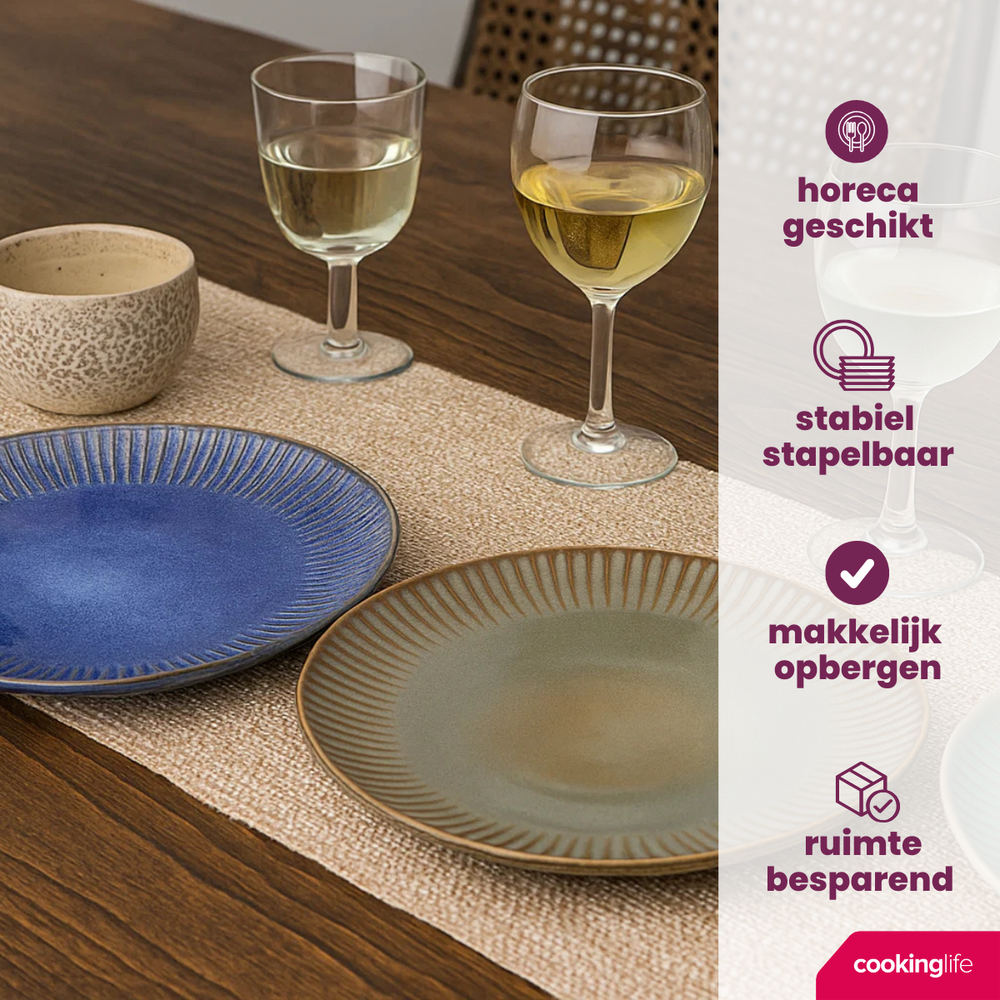 Set d'assiettes Cookinglife - Petit-déjeuner - Aqua Maris - Ø21cm - 6 pieces