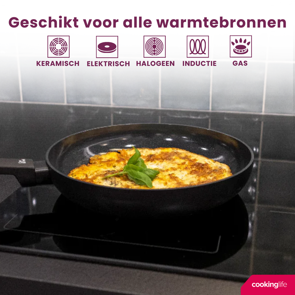 Poêle Cookinglife - Poêle à pancakes - Black Cera - Ø 24 cm - en aluminium