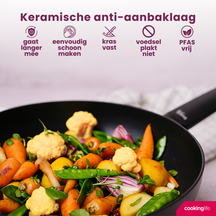 Poêle wok Cookinglife - Wok en aluminium - Black Cera - Ø 28 cm