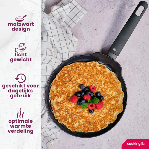 Poêle Cookinglife - Poêle à pancakes - Black Cera - Ø 24 cm - en aluminium