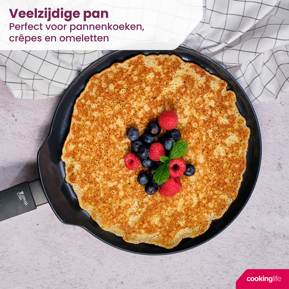 Poêle Cookinglife - Poêle à pancakes - Black Cera - Ø 24 cm - en aluminium