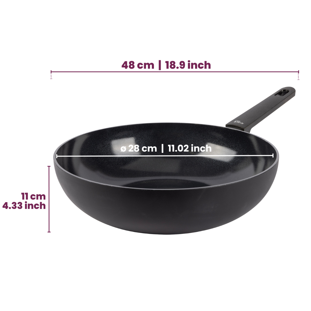 Poêle wok Cookinglife - Wok en aluminium - Black Cera - Ø 28 cm