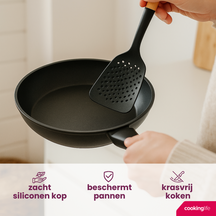 Set de spatules Cookinglife - en bois et en silicone - Noir - 32-36cm - 4 pièces