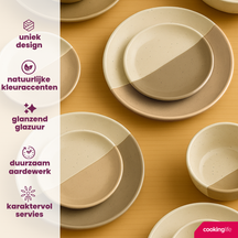 Service de table Cookinglife Leem 18 pièces / 6 personnes - 6 assiettes à dîner, 6 assiettes à petit-déjeuner et 6 bols
