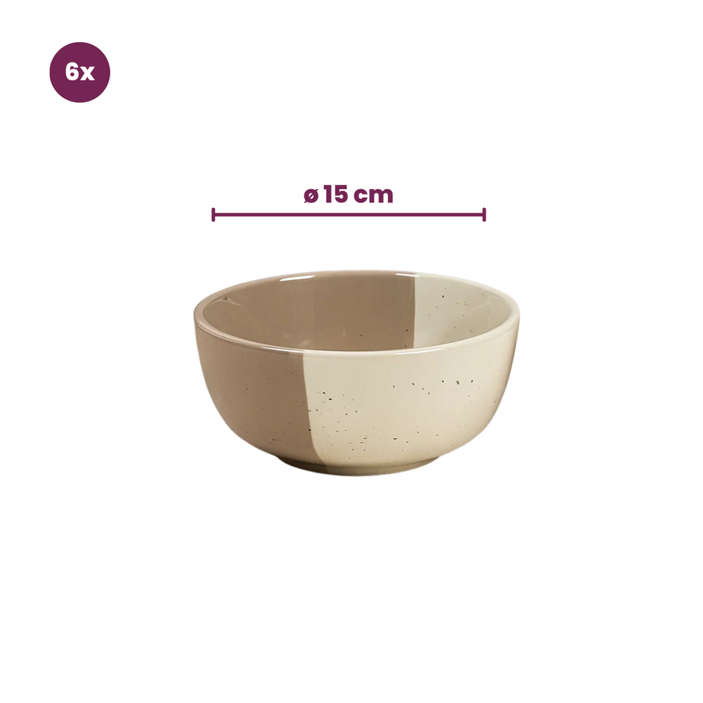 Ensemble de bols a soupe Cookinglife - Bols en grès - Leem - Ø 15 cm - 6 pièces