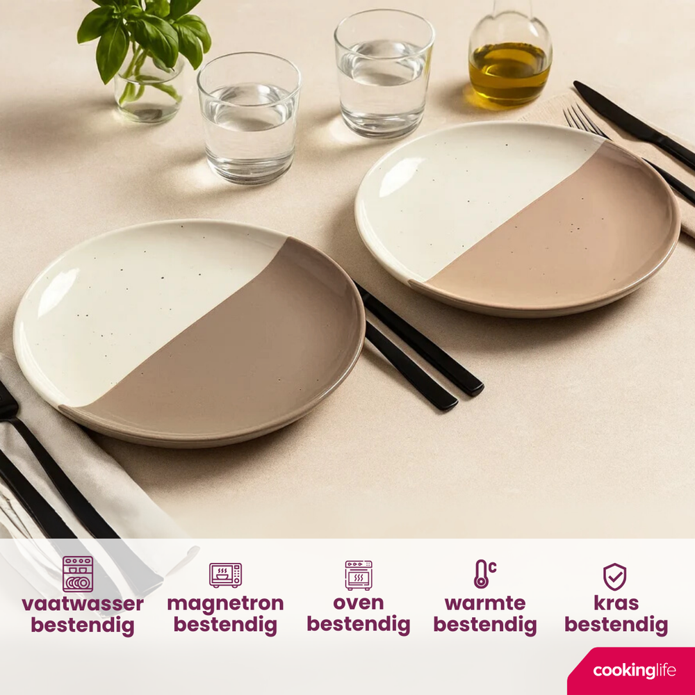 Ensemble d'assiettes Cookinglife - Assiettes de dîner - Leem - 27 cm - 6 pièces