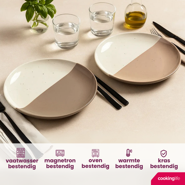 Ensemble d'assiettes Cookinglife - Assiettes de dîner - Leem - 27 cm - 6 pièces