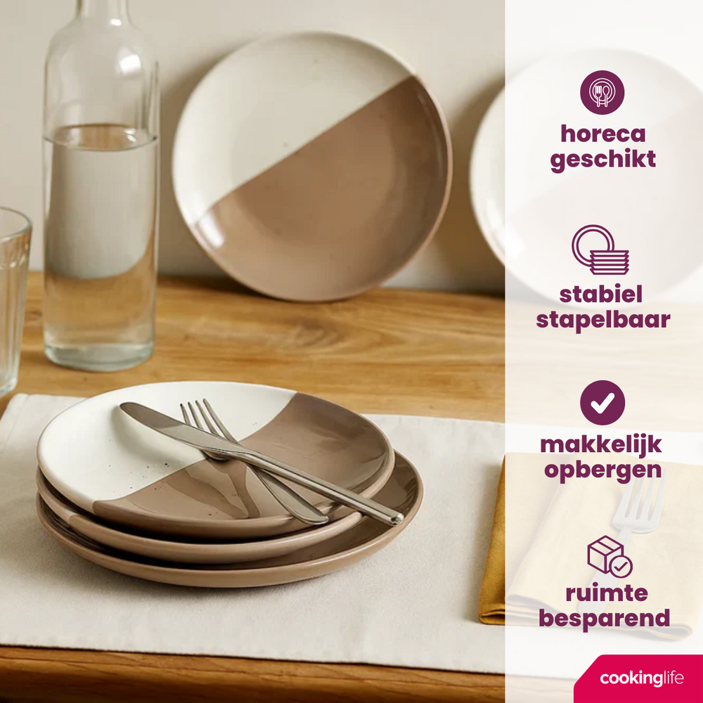 Ensemble d'assiettes Cookinglife - Assiettes de dîner - Leem - 27 cm - 6 pièces