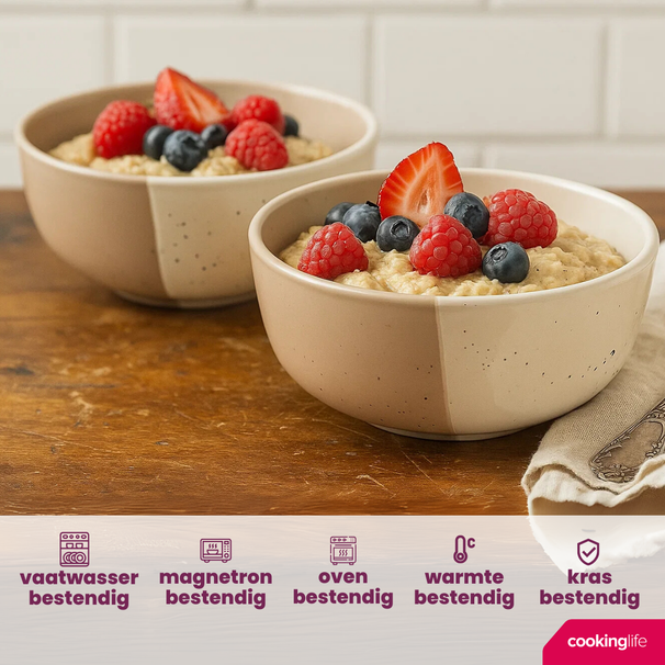 Ensemble de bols a soupe Cookinglife - Bols en grès - Leem - Ø 15 cm - 6 pièces