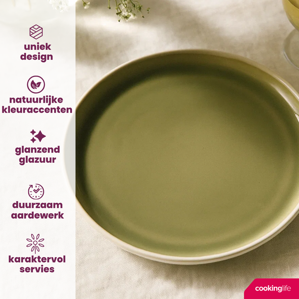 Ensemble d'assiettes Cookinglife - Petit-déjeuner - Mousse - 21 cm - 6 pièces