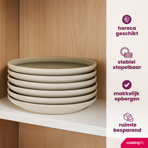 Ensemble d'assiettes Cookinglife - Petit-déjeuner - Mousse - 21 cm - 6 pièces