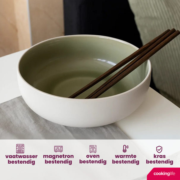 Ensemble de bols Cookinglife - Bols a soupe - Mos Vert - Ø 16,5 cm - 6 pièces