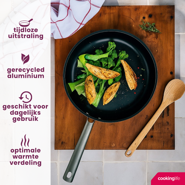 Ensemble de poêles Cookinglife - à frire - ProForge - Ø 24/28 cm - 2 pièces