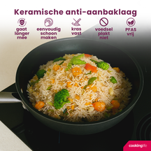 Poêle wok Cookinglife - Revêtement en céramique - ProForge - 28 cm